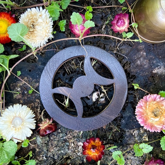 Wood Triple Goddess Altar Tile Witch Witchcraft Spellwork Occult Wiccan Magick - Picture 2 of 4
